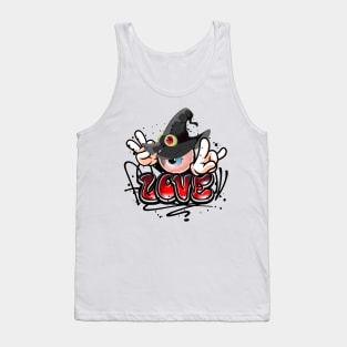 Christian Love Witch Graffiti Street Art Style Tank Top